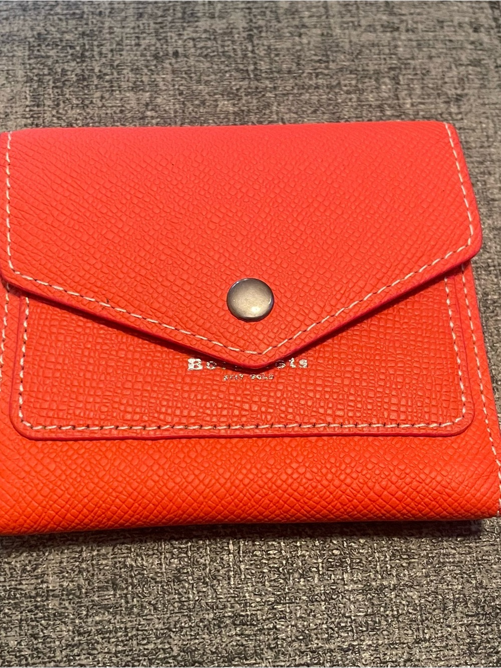 Borgasets  Red Leather Women's Credit Card Holder mini fold pocket wallet